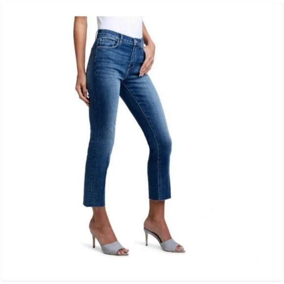 NWT L'AGENCE Sada High Rise Crop Slim Jeans 25 0 Raw Hem Laredo Wash Straight - Picture 2 of 8